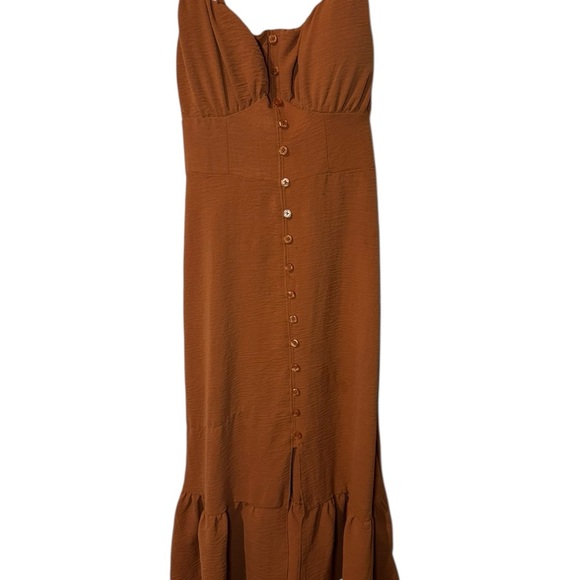 No Boundaries Dresses & Skirts - No Boundaries Brown Ruched Ruffled Maxi Sundress